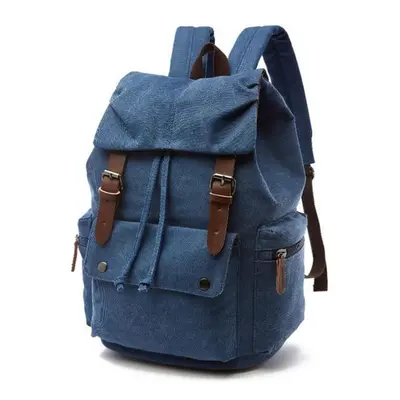 (dark blue, inch) Vintage Canvas Laptop Backpack For Men Women School Mochila Feminina Fashion A