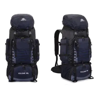 (dark blue) 90l Travel Camping Backpack Hiking Army Climbing Rucksack Trekking Climbing Mochila 