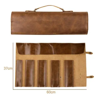 (Chef Knife Roll Bag) Chef Knife Roll Bag Leather Professional Work Bbq Kitchen Knife Storage Ca