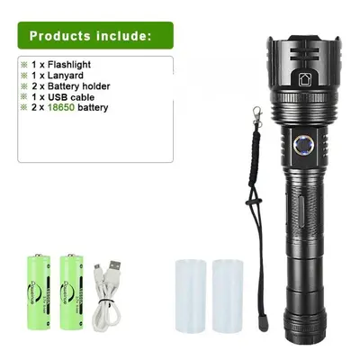 (B-800W-18650) New Super Flashlights Torches Ultra Powerful Flashlight Usb Rechargeable Flash Li