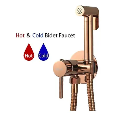 (rose gold) Ula Black Bidet Faucet Toilet Bidet Sprayer Brass Toilet Bidet Faucet Hygienic Showe