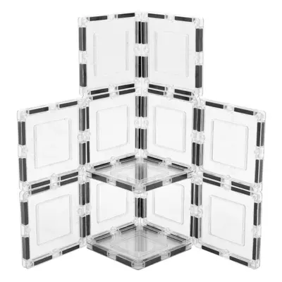 PicassoTiles Clear Transparent Magnetic Building Tiles Blocks Expansion Construction Set Magnets