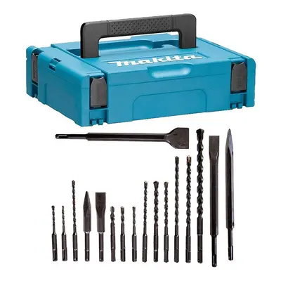 Makita Makpac Case + Piece SDS Plus Drill Bit + Bullet Cold Flat Chisel Set