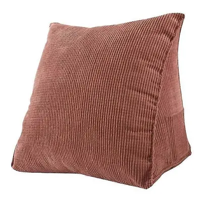 Reading Backrest Cushion Wedge Corduroy Triangle Pillow,brown