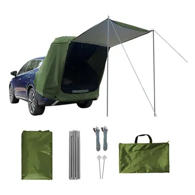 (army green) Outdoor Car Trunk Tent Camping Picnic Car Rear Tent With Canopy Car Trunk Extension