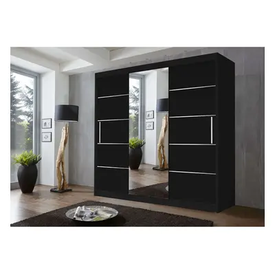 (250 cm, Black) Oslo Sliding Door Wardrobe In sizes and Colors