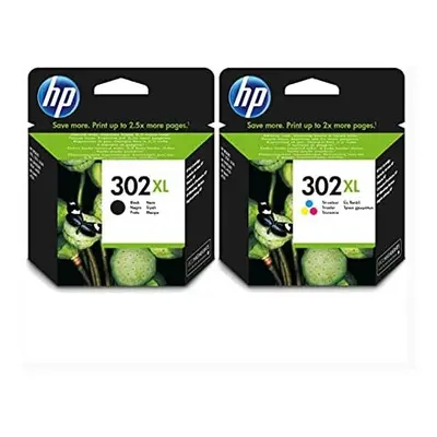 HP 302XL High Capacity Black (F6U68A) & 302XL High Capacity Colour (F6U67A) Ink Cartridge Multip