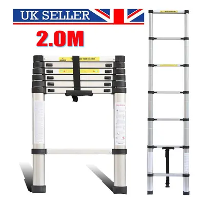 2M Heavy Duty Aluminium Telescopic Ladder Extendable Step