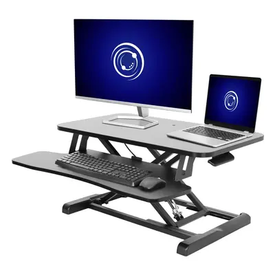 VIVO inch Desk Converter K Series Height Adjustable Sit to Stand Riser Dual Monitor and Laptop W