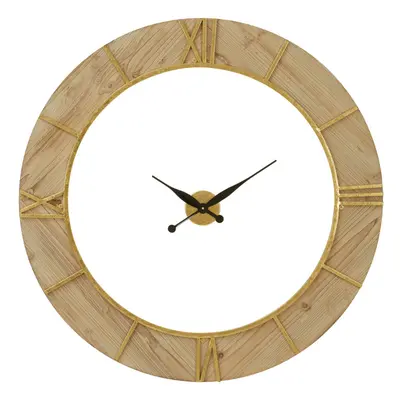 Premier Housewares Wall Clock Wooden Clocks For Living Room Gold Roman Numbers Kitchen Clocks Wa