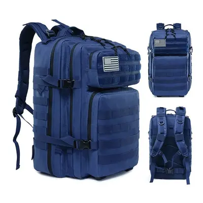 (Blue) 50L Man/Women Hiking Trekking Bag Military Tactical Backpack Army Waterproof Molle Bug Ou