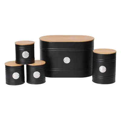 Neo Black Scandi Piece Kitchen Canister Set