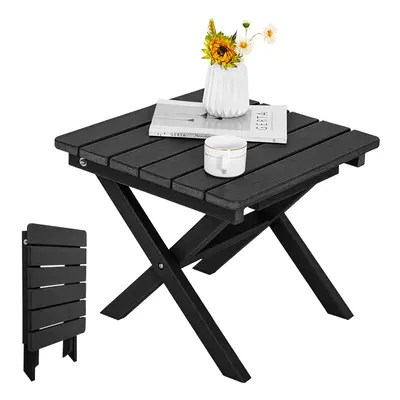 Patio Folding Sidetable Weather-Resistant Adirondack Compact Square End Table