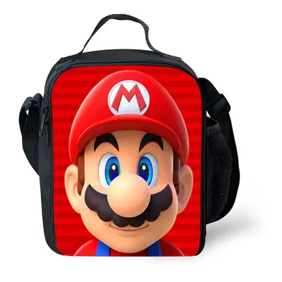 (Red) Mario Kids Super Insulated Lunch Bag School Picnic Outdoor Lunchbox Gifts Xmas