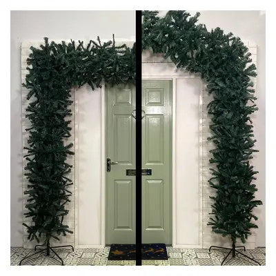 8ft (2.4m) Tall Indoor Outdoor Christmas Tree Arched and Flat Option Included in Green