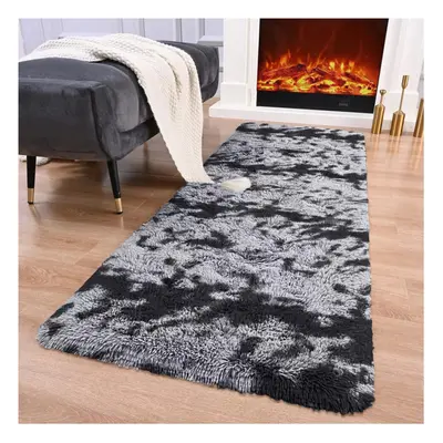 (80cm x 300cm (2ft 6" x 10ft)- Extra Large Hallway Runner Rug) Black Grey Rugs Living Room Runne