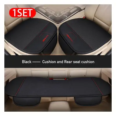 (black, set) Car Seat Cushion Butt Leather Linen Flax Cushion Non-slip Breathable Car Seat Cushi