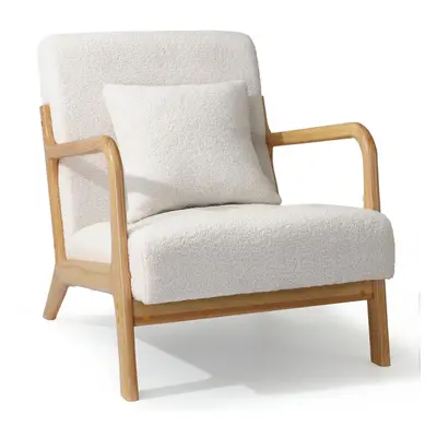 (Teddy, White) YODOLLA Mid-Century Modern Accent Chair Arm Chair