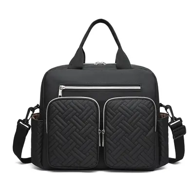 (Black) Durable And Functional Changing Tote bag