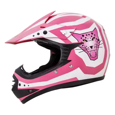 (Pink/White, S) Zorax X17 Helmet Junior Child Kids Motorbike Motocross MX Helmet Outdoor