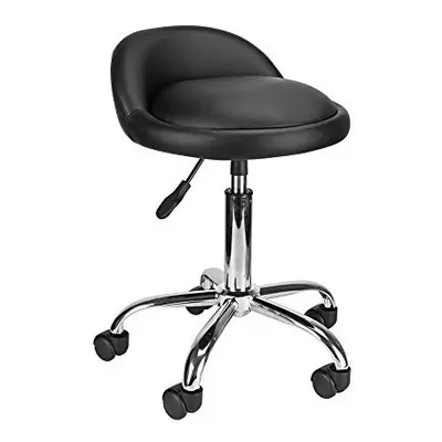 display4top Black Adjustable Swivel Rolling Cushion Tattoo Massage Hydraulic Salon Stool with Ba