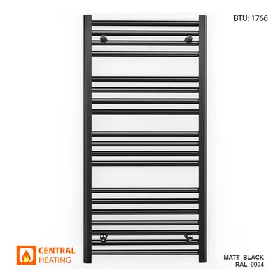 (550 x 1000mm High) Matt Black Bathroom Designer Towel Radiator