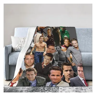 (200CM X 150CM) Ryan Actor Reynolds Printed Lightweight Super Soft Micro Fleece Throw s Fit Couc