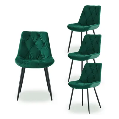 (Green, pcs) 2/4/6 Dining Chairs Padded Seat Metal Legs