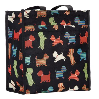 Signare Tapestry Shoulder Bag Shopping Bag for Women with Dog Design (Playful Puppy, SHOP-PUPPY)