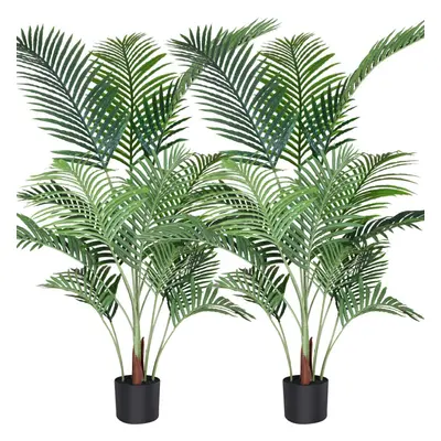 Fopamtri Artificial Areca Palm Plant 140CM Fake Palm Tree with Trunks Faux Tree for Indoor Outdo