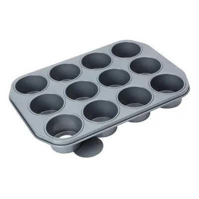 Baker's Pride 3-inch x 1.75-inch Heavy Gauge Non Stick Professional 12-Piece Cup Dessert Pan wit