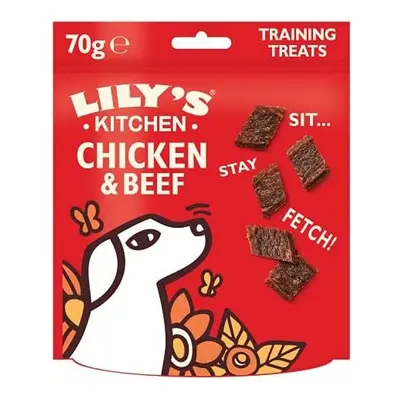 Lily's Kitchen Dog Meaty Treats Grain Free Adult Chicken & Beef Training Treats (8 x 70g), Brown