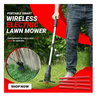 Electric Lawn Mower Cordless Rechargeable Portable Smart Lawn Mower Lightweight Telescopic Lawn 