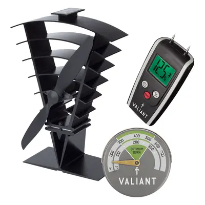 Valiant Vanquish Stove Fan, Thermometer in Green & Moisture Meter Set