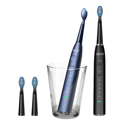 SEAGO SG-575 Sonic Electric Toothbrush Modes IPX7 Waterproof Rechargeable Timing Teeth Cleaner W