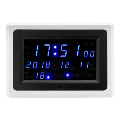 (Blue) DC9-12V Electronic Calendar High Precision Clock ECL-1227 12/24 Hour C/F Switchble