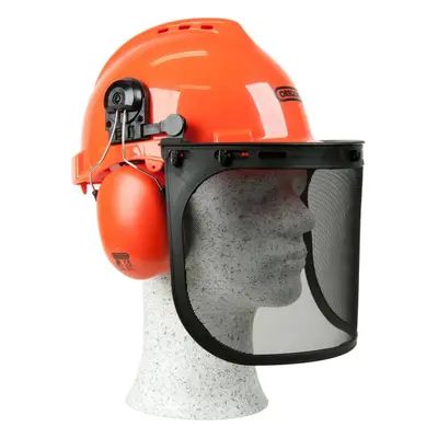 OREGON Yukon Chainsaw Safety Helmet with Protective Ear Muff and Mesh Visor (562412) , Black