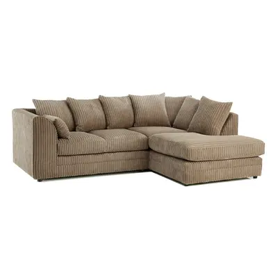 (Coffee, Right Hand Corner ) Luxor Jumbo Cord Seater Corner Sofa