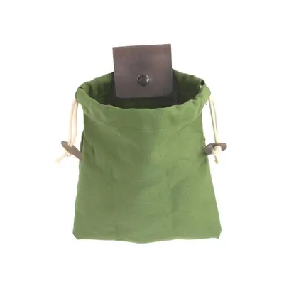 (PU Green) Portable Outdoor Foraging Bag Fruit Picking Pouch Collapsible Berry Puch Storage Leat