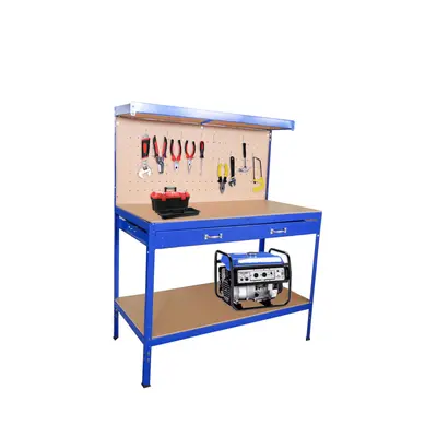 (BLUE) Neo Workbench with Heavy-Duty Steel Pegboard