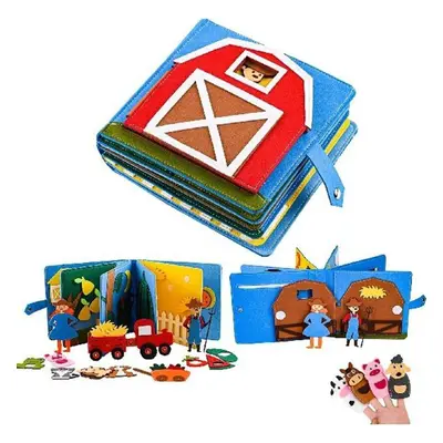 (1pc busy book) 3D Montessori Storytelling Cloth Book Felt Busy Board Book Preschool Toddlers Ea