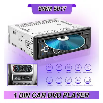 (black) 1din Car Dvd Player Universal Multimedia Bluetooth Music Eq Stereo Usb Tf Card Fm Am Aut