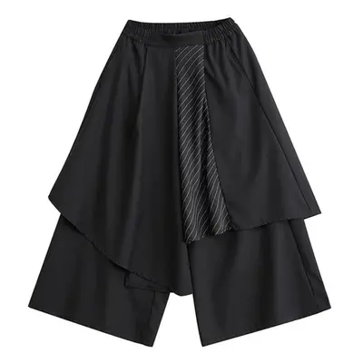 (black, One Size) Xitao Irregular Loose Wide Leg Pants Dmj2521