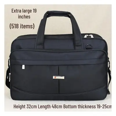 (black, Extra large, inches, 518) Men&apos;s Canvas Business Briefcase with Large Capacity for L