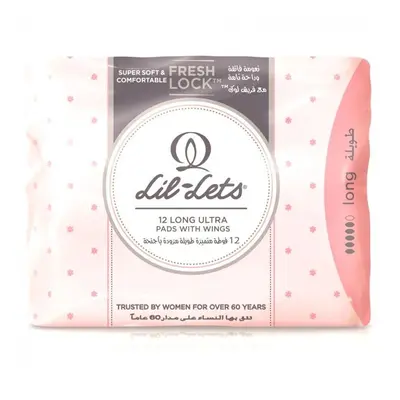 Lil-Lets Super Soft Long Ultra Pads With Wings Ultimate Comfort 12's