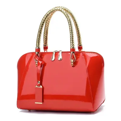 (red) Women&apos;s Bags Handbags Lacquered Leather Fashion Handbags Ladies Bags Large-capacity O