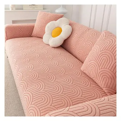 (pink, Seat) Jacquard Sofa Slipcover Solid Color Anti-slip Various Size Couch Seat Protector Plu