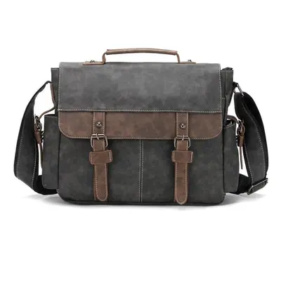 (as the picture) Canvas Leather Waterproof Men Briefcase High Quality Brand Travel Handbags For 