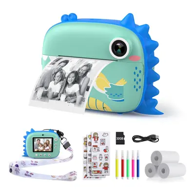 HiMont Kids Camera Instant Print, Digital Camera for Kids with No Ink Print Paper & 32G TF Card,