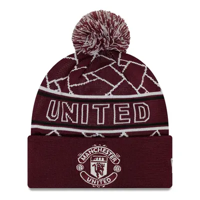 New Era Man UTD Sport Beanie Hat Bobble Plumb